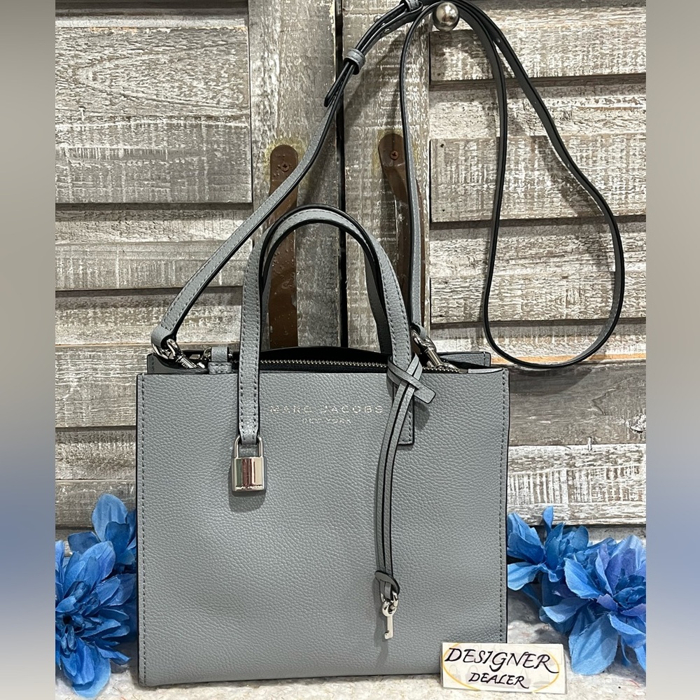 MARC JACOBS Mini Grind Leather Tote Gray VGC!